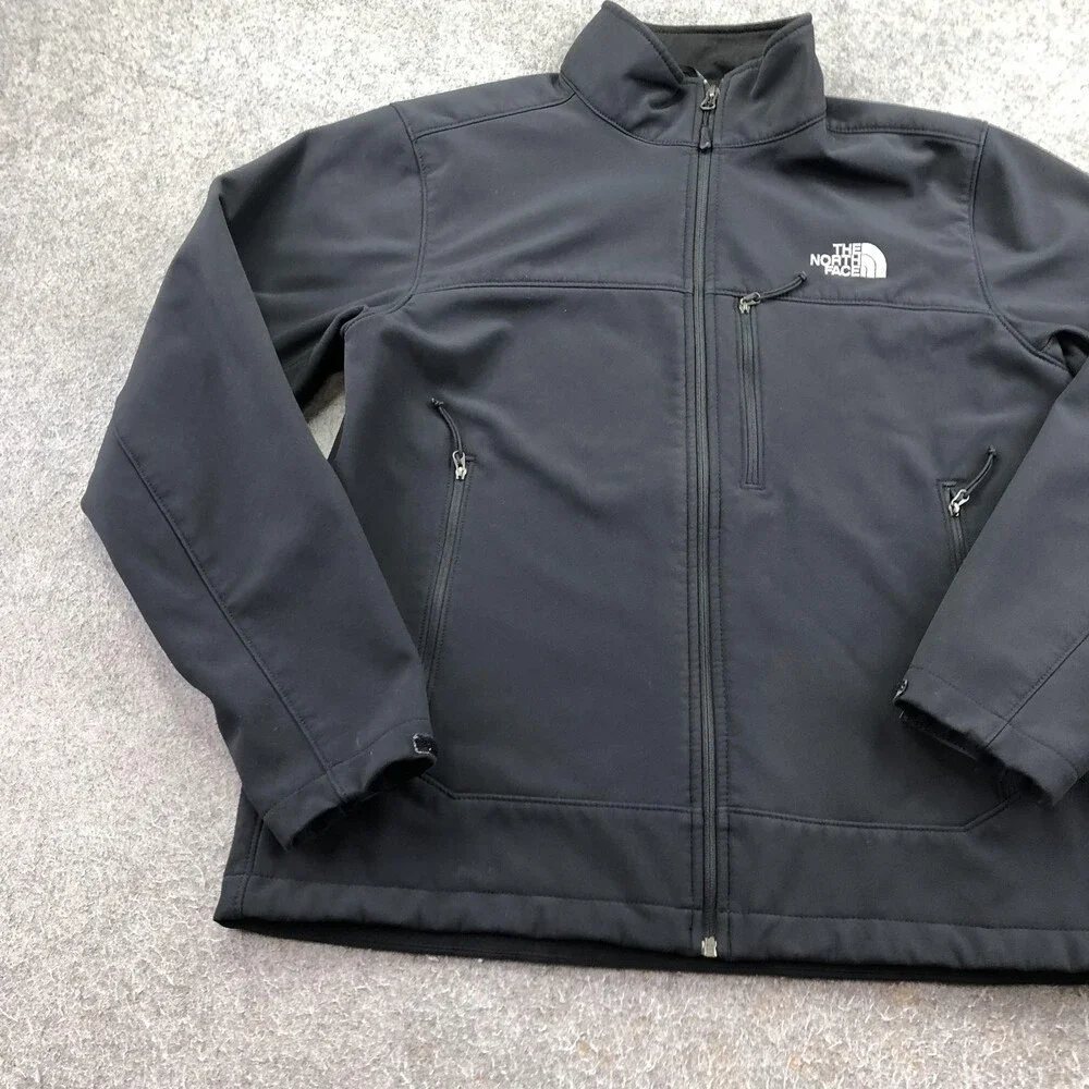The North Face Jacket Mens Medium Black Softshell Fleece Full Zip Outdoor